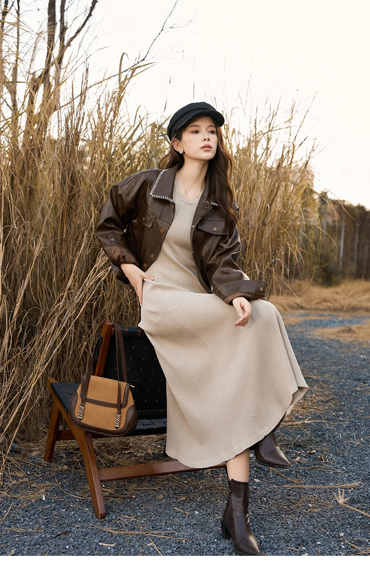 Mishow Knitted Round Neck Sleeveless A-LINE Dress MXC43L1590