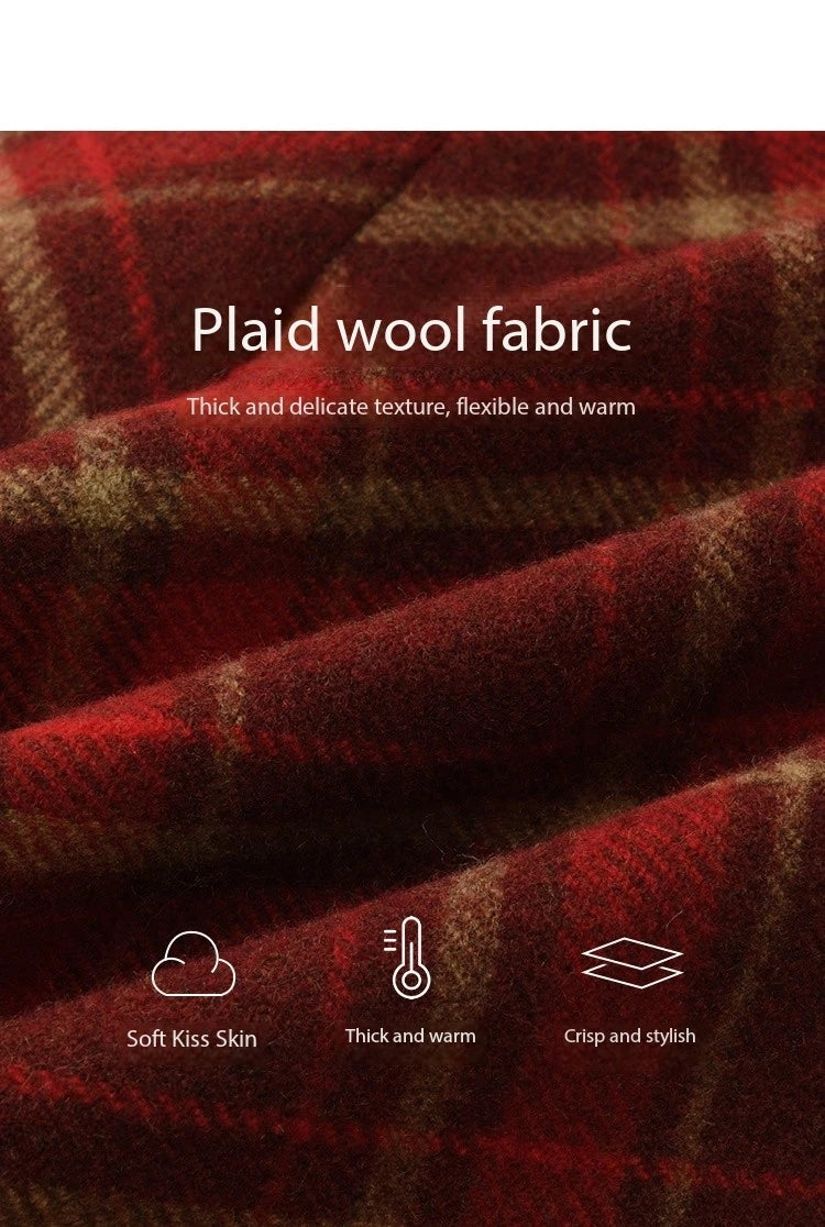 Mishow Plaid Square Neck Woolen Vest Dress MXD58L2078