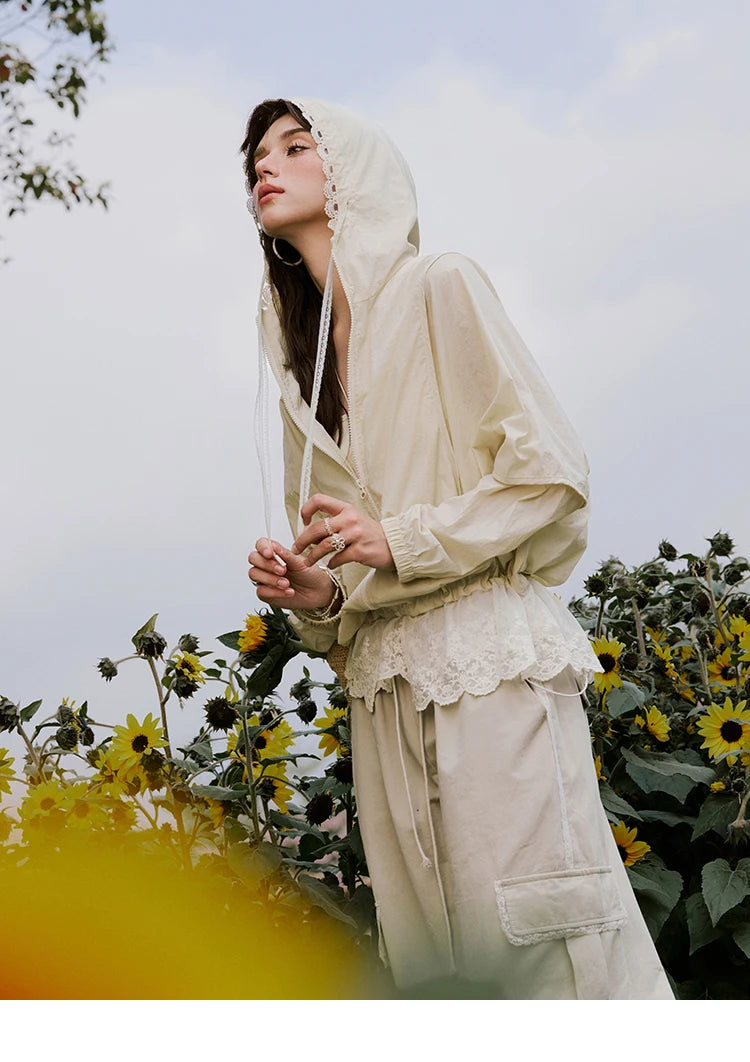 Mishow Hooded Lace Sunscreen Cardigan MXE33W0780