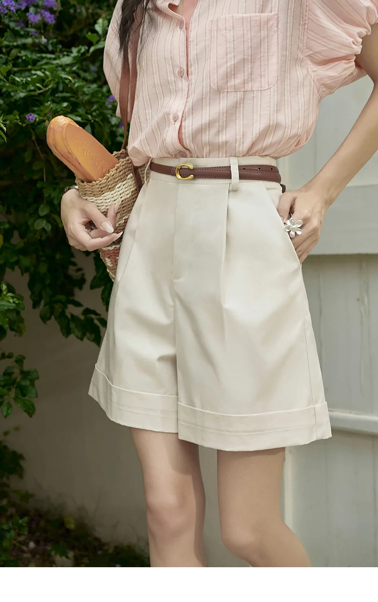 Mishow High Waist Slim A-Line Suit Shorts MXD28K0647
