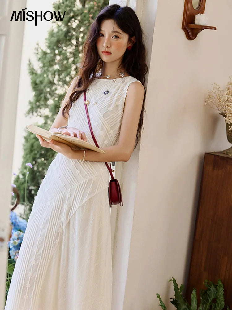 Mishow Asymmetric Lace Fishtail Flower Dress MXE35L2301