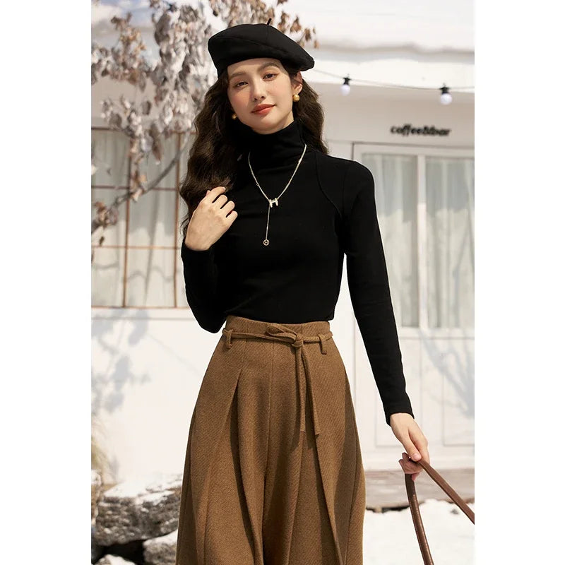 Mishow Mock Neck Bottoming Shirt MXC58Z0290