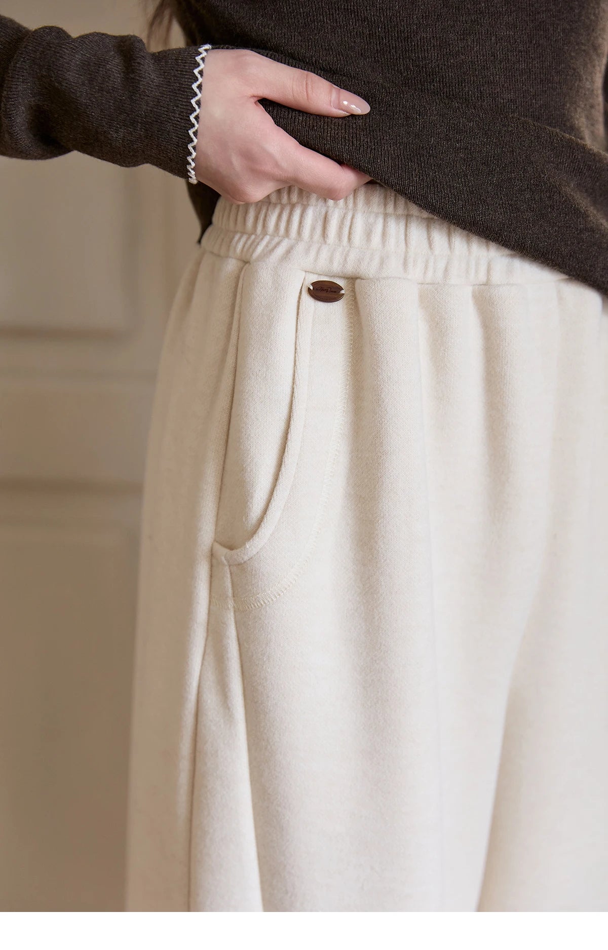 MISHOW Wide-Leg Pants Elastic Waist Pockets Comfortable MXE51K1093