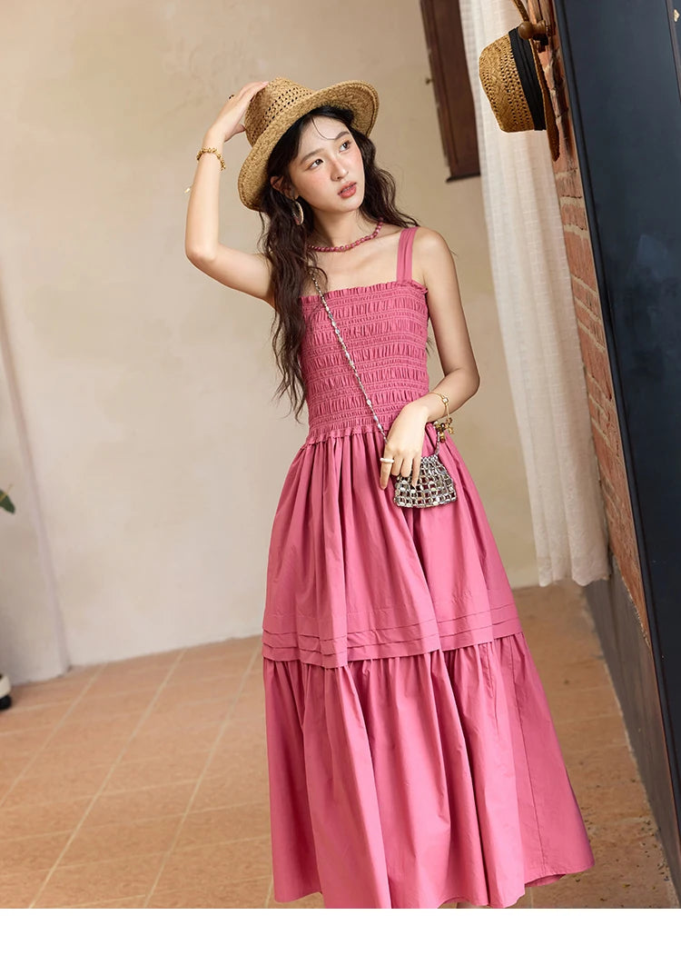 Mishow Square Collar Pocket High Waist Dress MXE36L2319