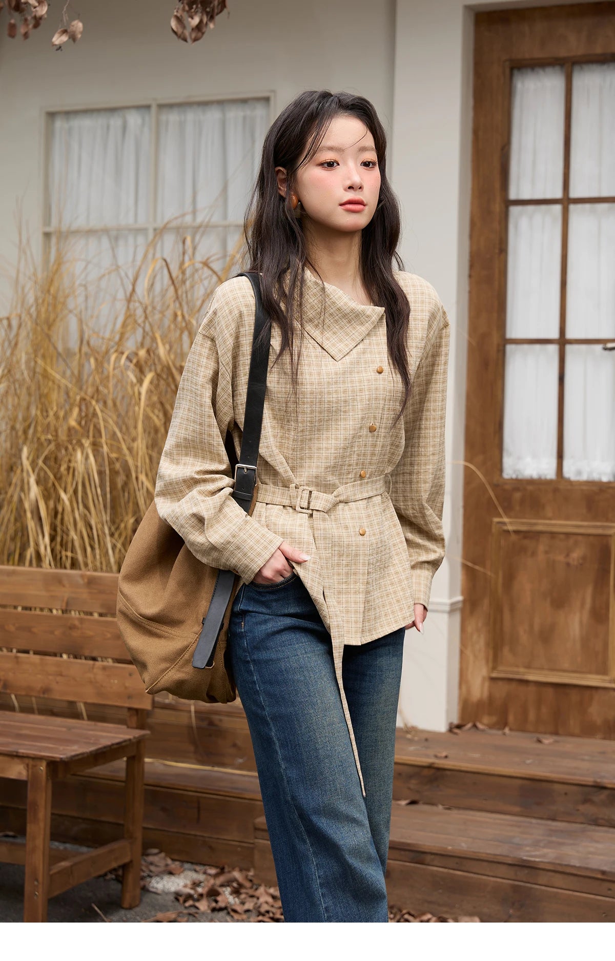 MISHOW Asymmetrical Shirt Belt Design Skew Collar MXE88C2417