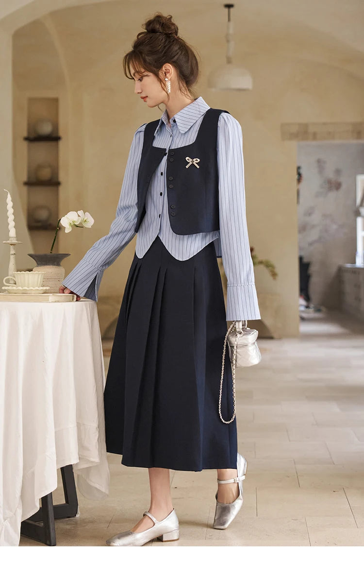 Mishow French Bow Square Neck Vest Coat MXD12W0294