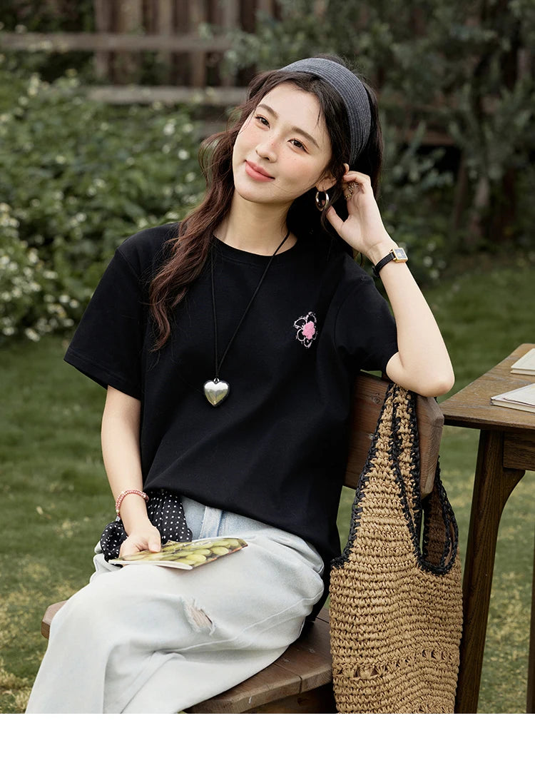 Mishow Graffiti Letter Print Round Neck Tee MXE15T0475