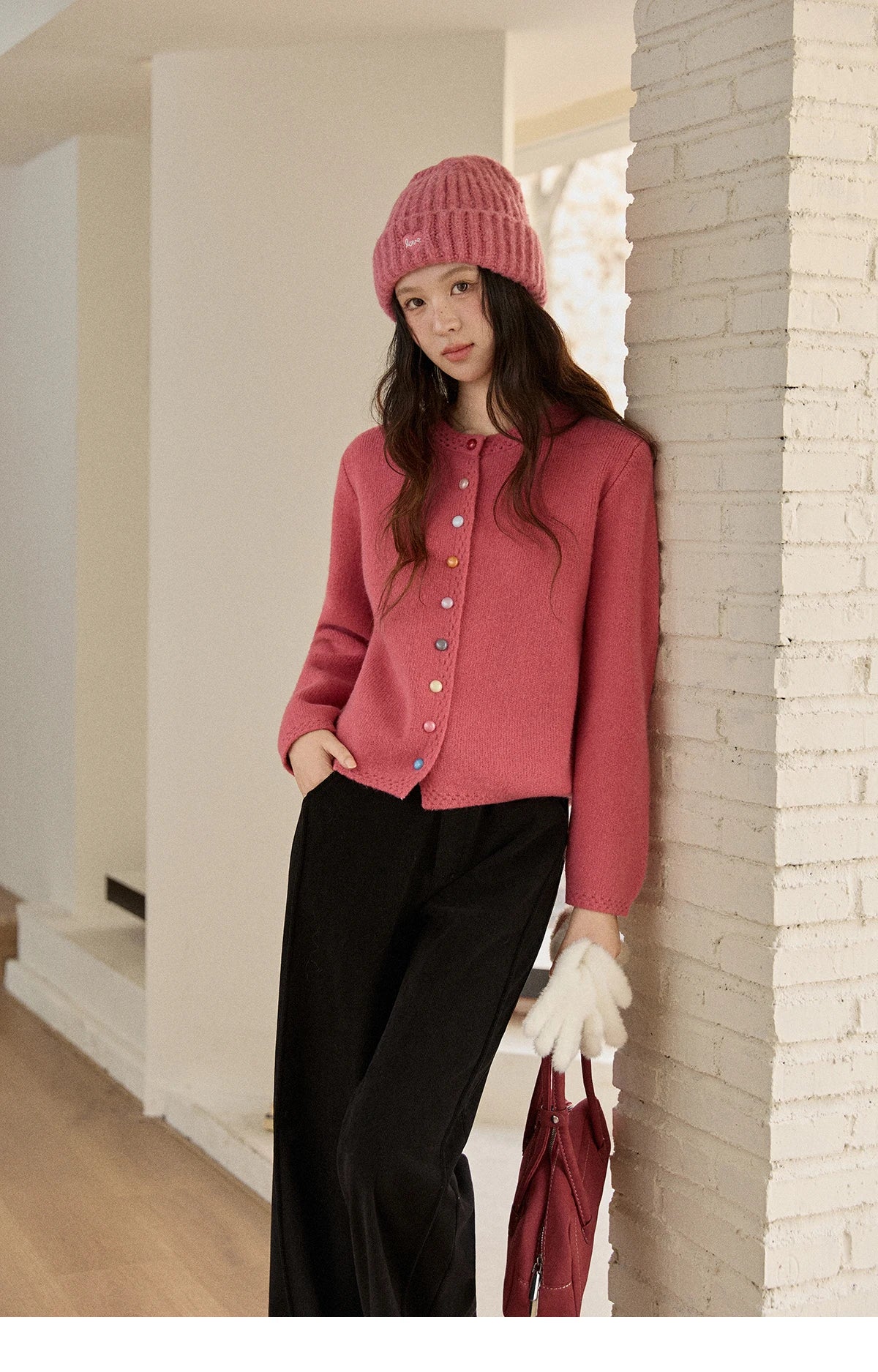 Mishow Rainbow Button Hollow Out Cardigan MXE90Z2796