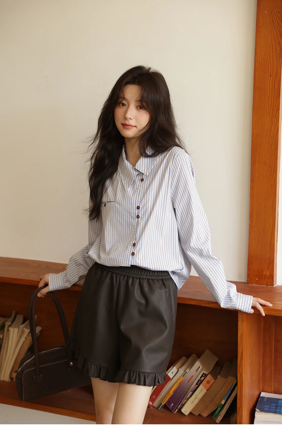MISHOW Striped Asymmetric Shirt Vintage Loose Long Sleeve MXE42C2375