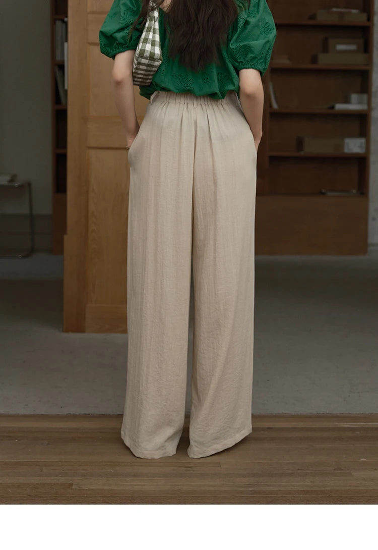 MISHOW Wide Leg Pants Button Pocket High Waist Slim MXE39K0962