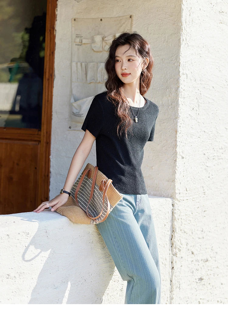 Mishow Embroidery Pockets Straight Leg Jeans MXE14K0870