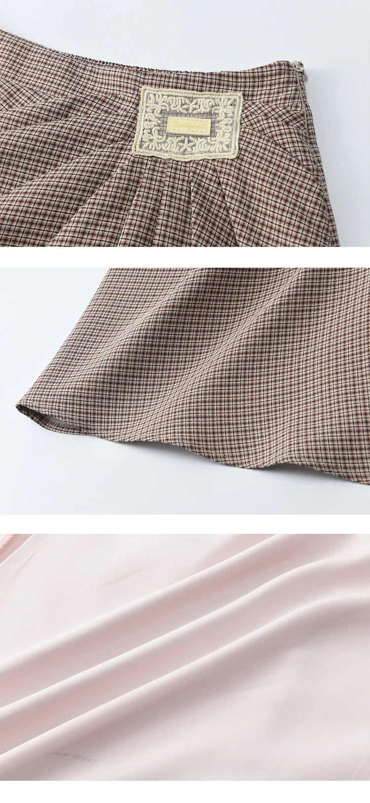 Mishow Purple Plaid Asymmetrical A-Line Skirt MXE45B2411