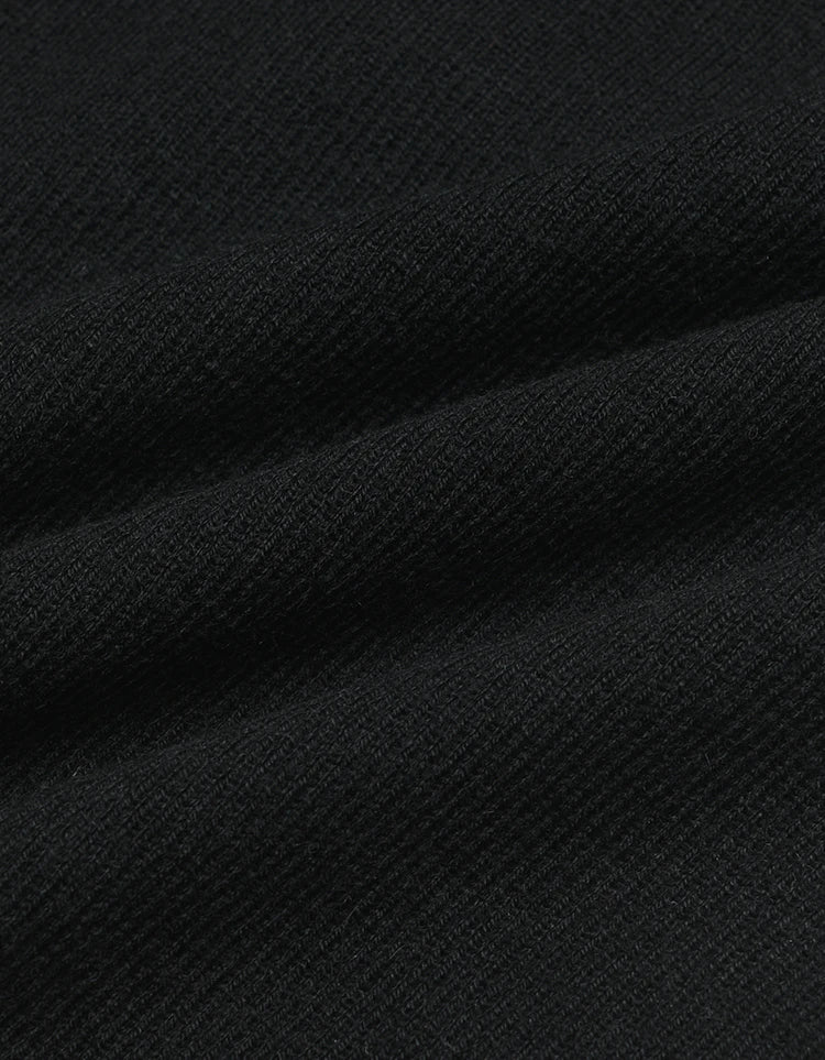 Mishow French Vintage Black Hollow Mock Neck Sweater MXD42Z0731