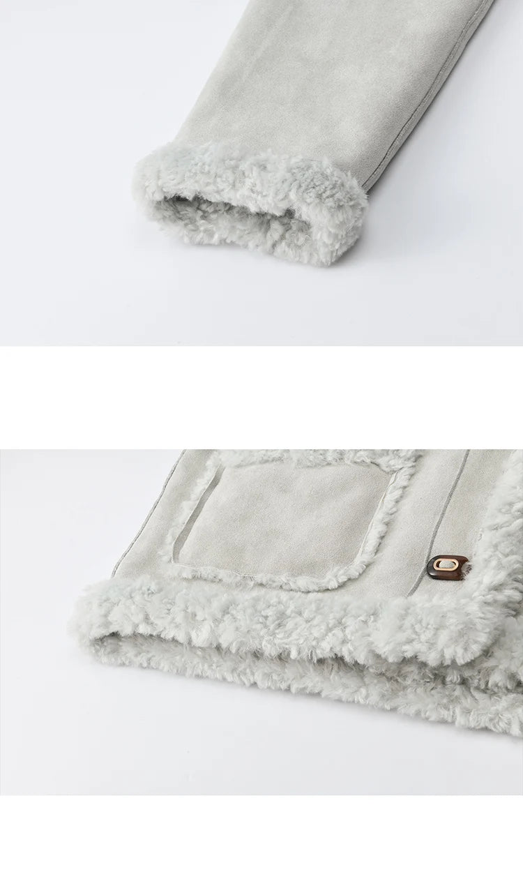 MISHOW Suede Composite Fur Jacket Stand-Up Collar Windproof MXE87W0941