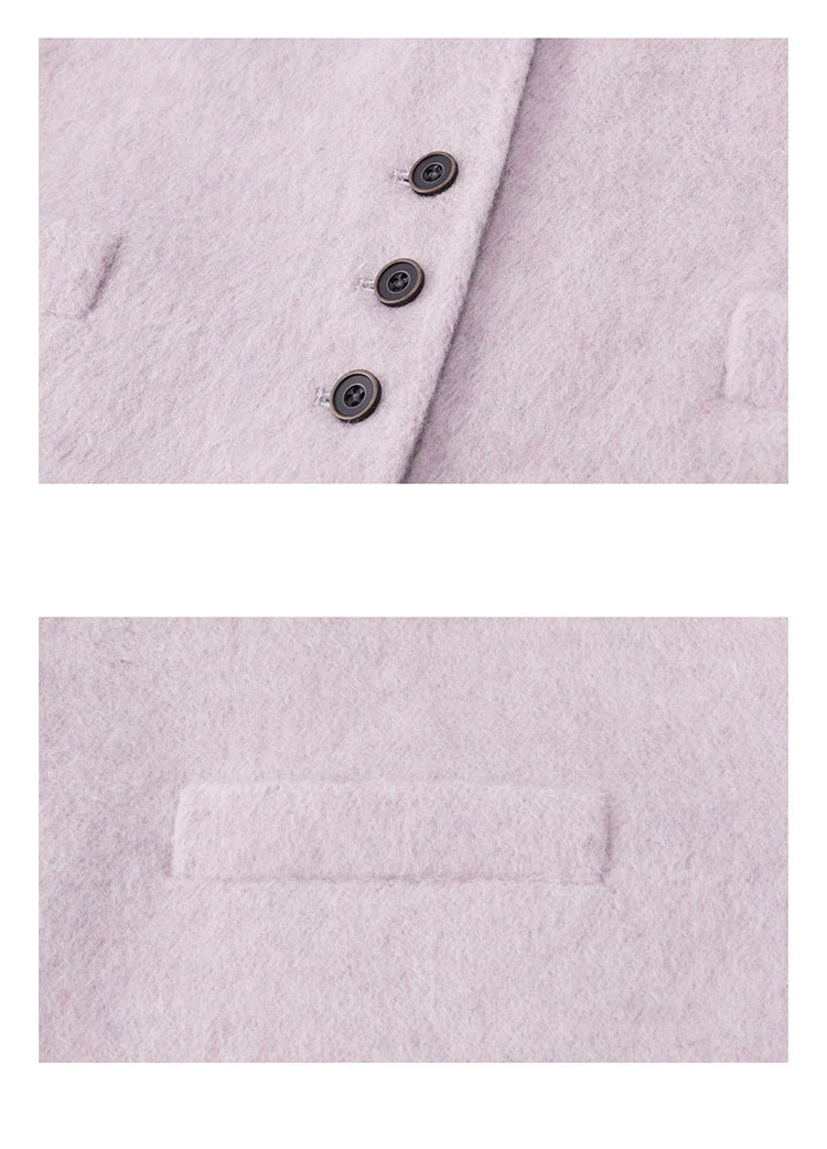 Mishow Tweed Wool Double-Faced Short Coat with Scarf MXE86W0977