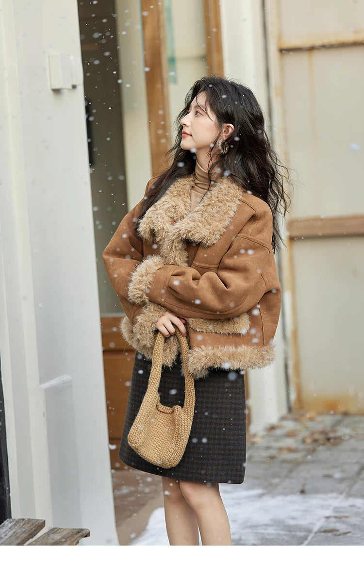 MISHOW Faux Fur Jacket Turn Down Collar Reversible MXD55W0648