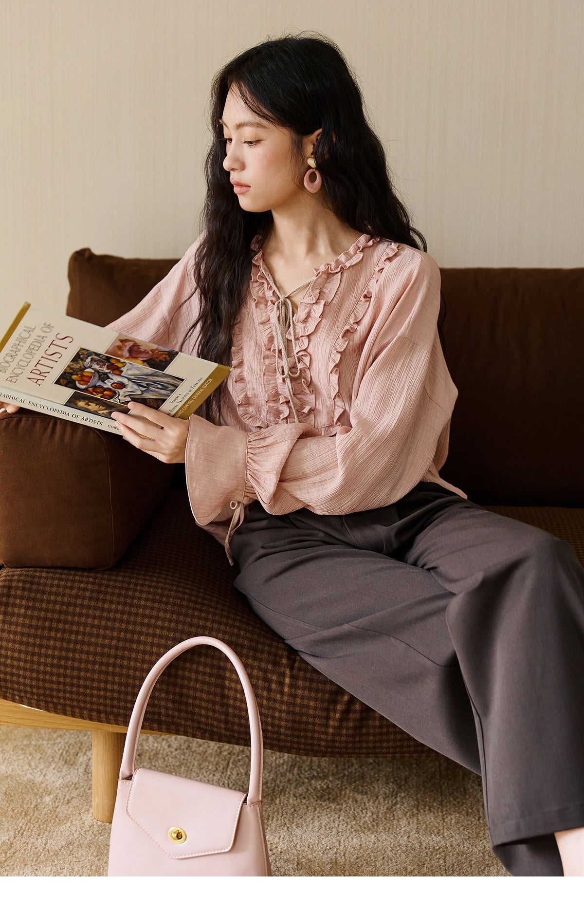 MISHOW Solid Wide-Leg Pants High-Waisted Loose Pockets MXE46K1090