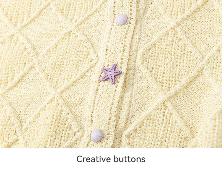 Mishow Square Pattern Starfish Buckle Lazy Cardigan MXE16Z1213