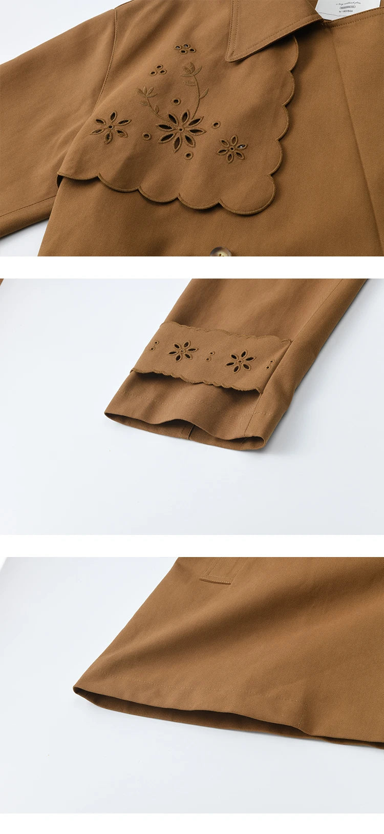 Mishow Hollow Flower Double Breasted Trench Coat MXE46W0838