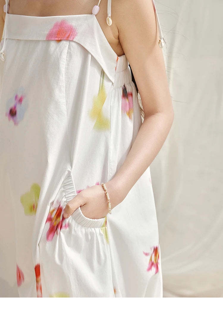 Mishow Korean Floral Shell Decoration Camisole Dress MXE32L2213