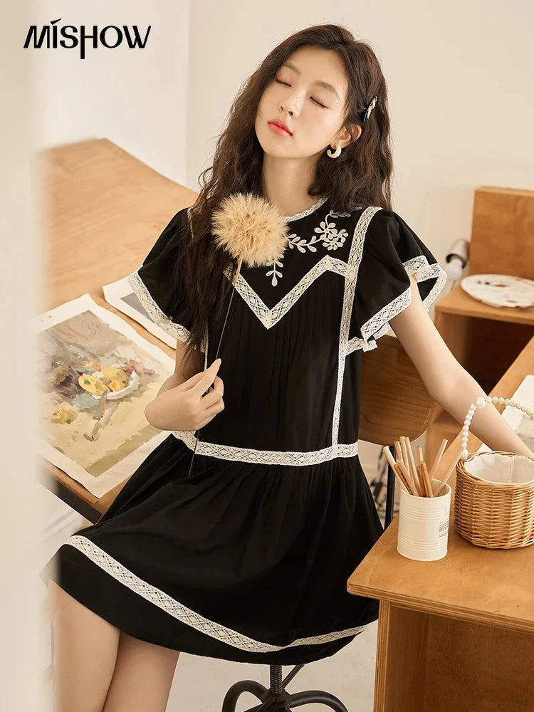 Mishow Lace Embroidery Flying Sleeve Dress MXC39L1562
