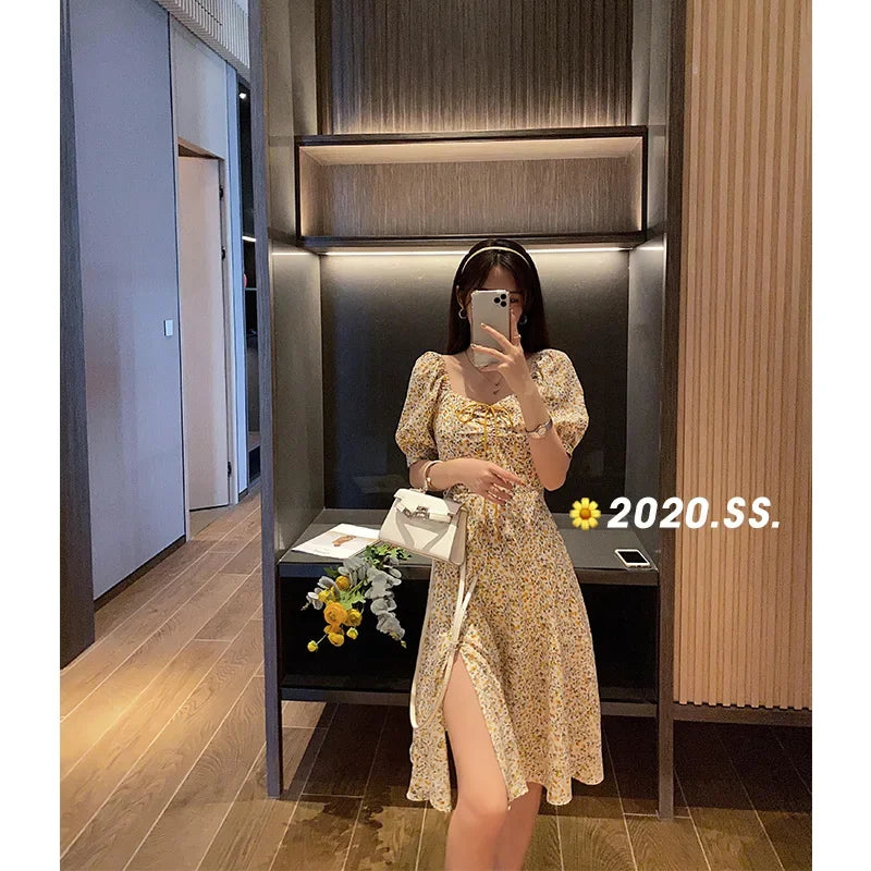 Mishow Vintage Square Collar Floral Mini Dress MX20B1087
