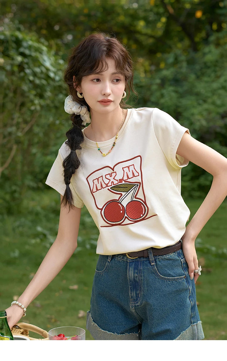 Mishow High Waist Curled Edge Denim Shorts MXD30K0659