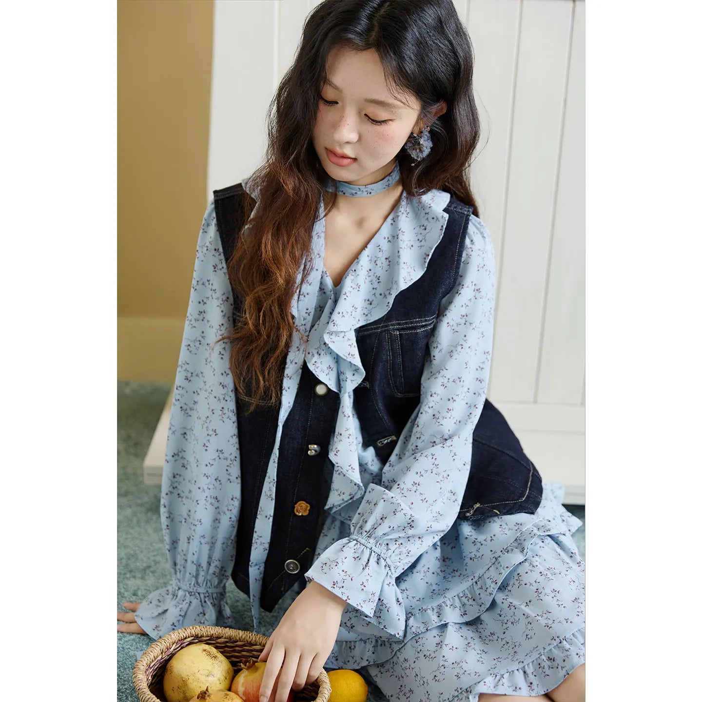 Mishow Denim V-Neck Vest with Pockets MXE45W0868