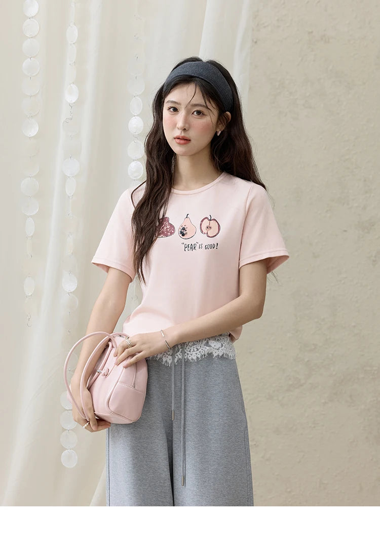 Mishow Cartoon Print Slim Office Tee MXE33T0500