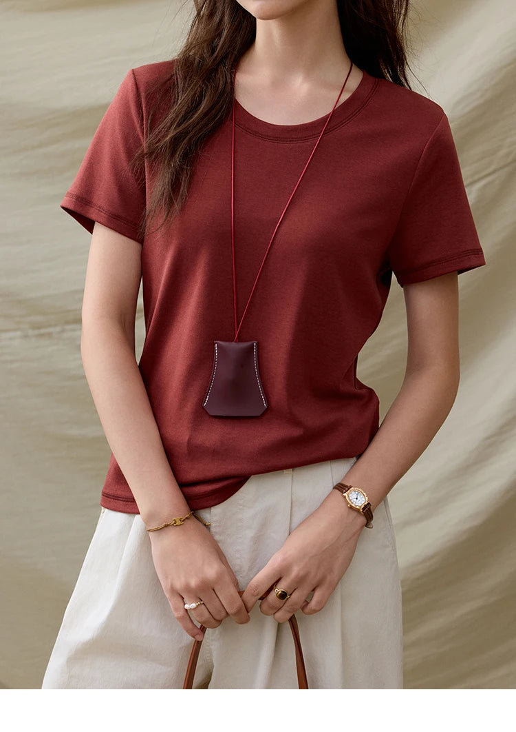 Mishow Solid Straight Shoulder Lace Trim Tee MXE31T0532