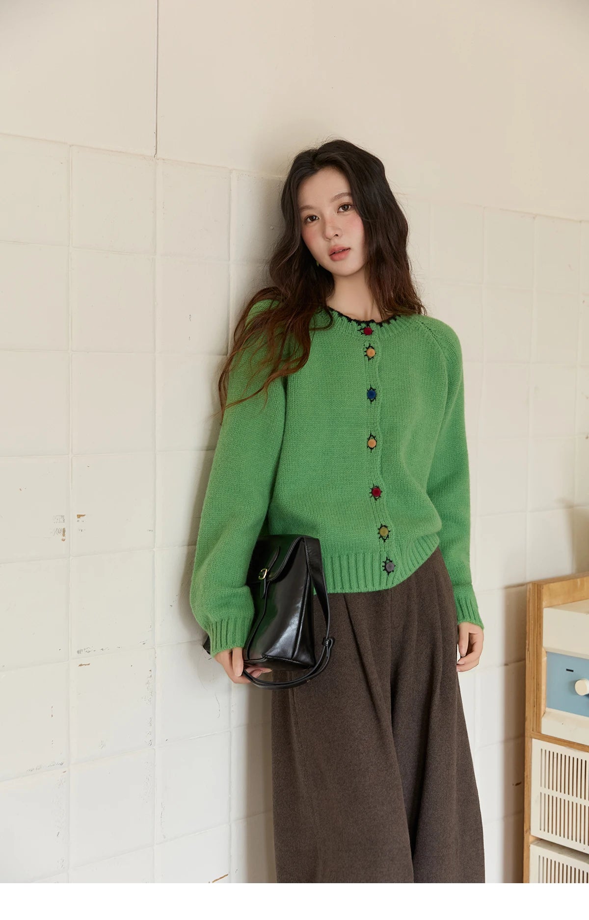 MISHOW Retro Brown Wide-Leg Pants High Waist Drape MXE88K1122