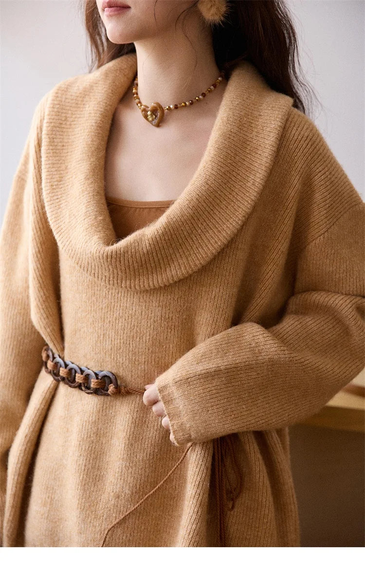 Mishow Orange French Style Sweater with Vest & Belt Set MXE86T1437