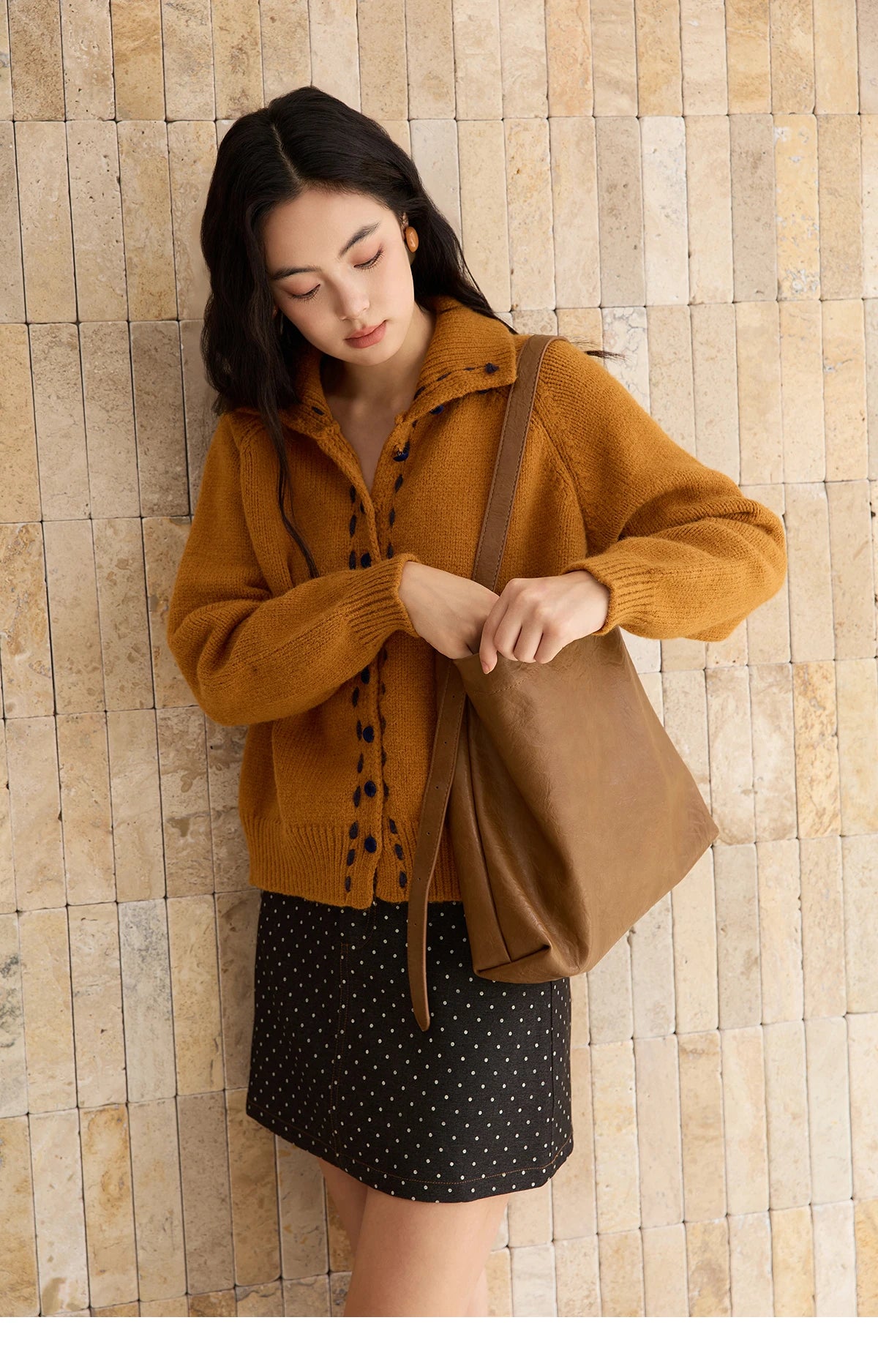Mishow Retro Turtleneck Single-Breasted Cardigan MXE48Z2617