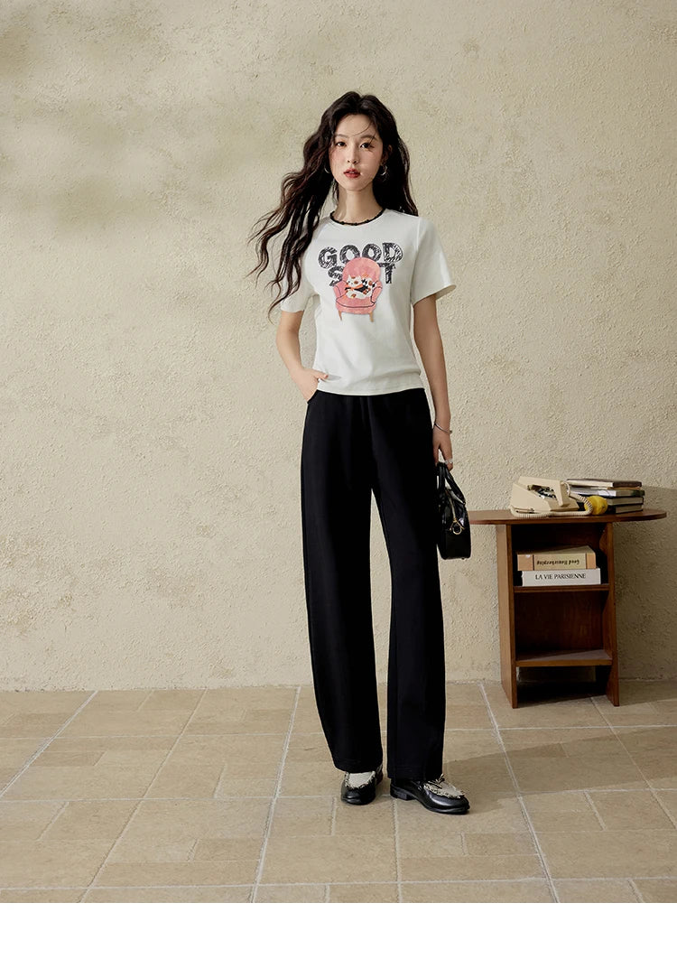 MISHOW Elastic Waist Sweatpants Straight Leg Long Sickle MXE14K0875