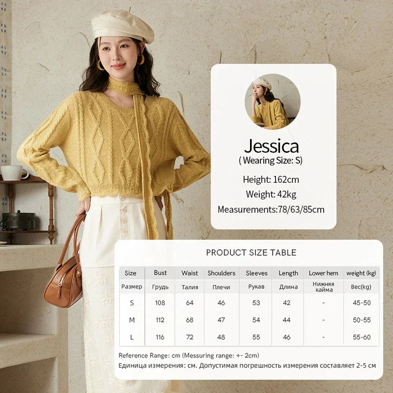 MISHOW Romantic Lace Wave Knit Sweater with Belt MPD42Z0736