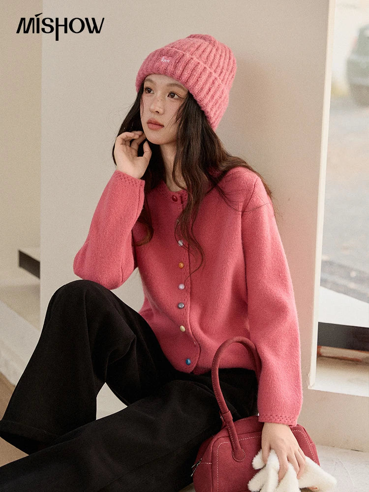 Mishow Rainbow Button Hollow Out Cardigan MXE90Z2796