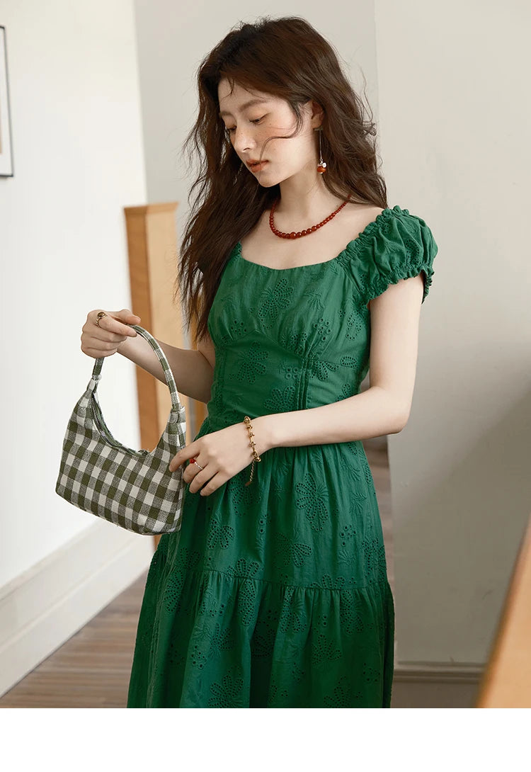 MISHOW French Square Neck Puff Sleeve Dress MXE39L2325
