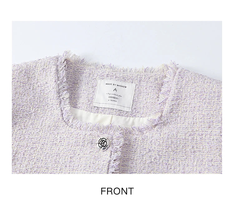 MISHOW Tassel Fragrant Coat Rose Buckle Weave Square Collar MXE13W0733