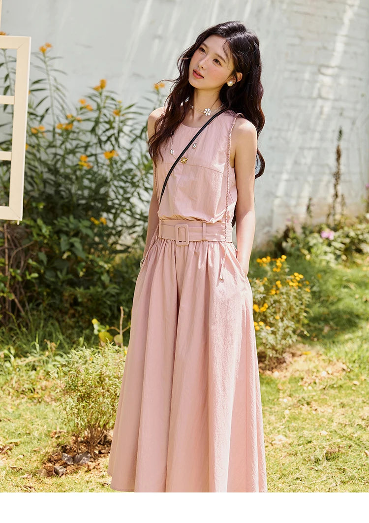 Mishow Hand Woven Fried Dough Twists Waist Belt Dress MXE34L2223