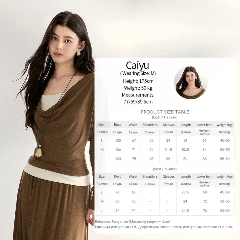 Mishow Draped Neck Top & Camisole Two-Piece Set MXF11T1458