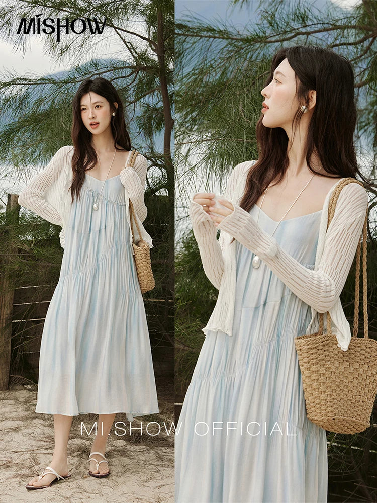 Mishow Tie Dye Sleeveless Seaside Camisole Dress MXE12L2118
