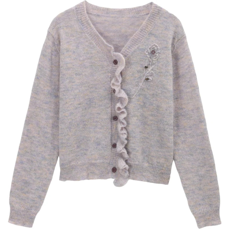 Mishow French Flower Embroidered V-Neck Cardigan MXE47Z2498