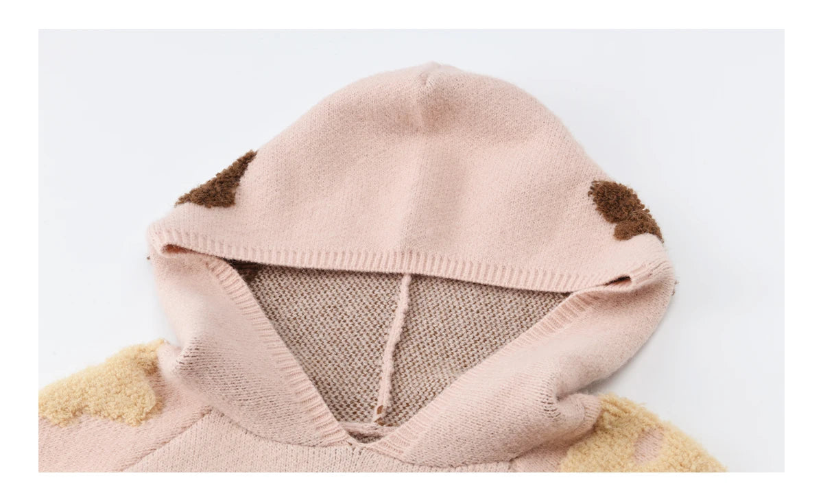 Mishow Pink Floral Hooded 3D Jacquard Pullover MXE90Z2786