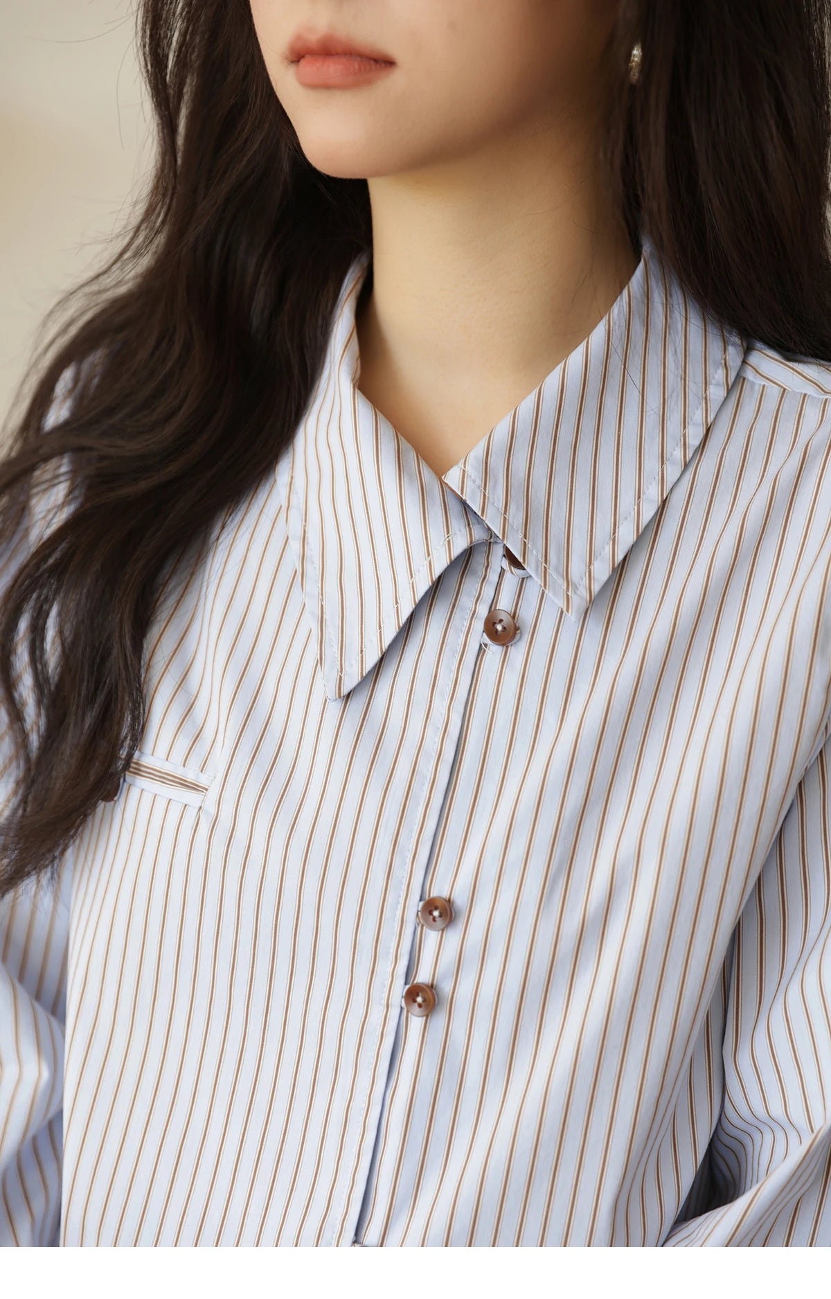 MISHOW Striped Asymmetric Shirt Vintage Loose Long Sleeve MXE42C2375