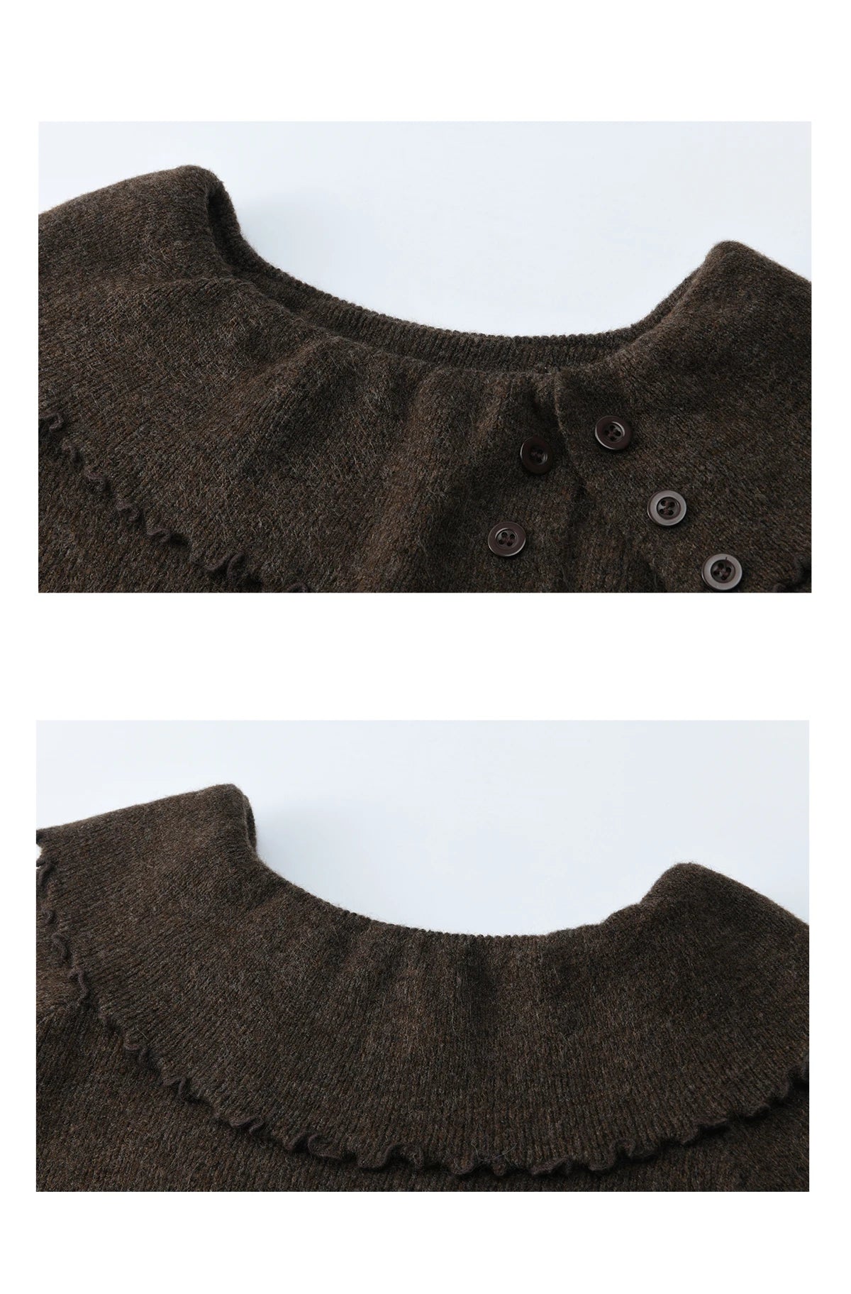 Mishow Coffee Ruffle Boat Neck Top & A-Line Skirt Set MXE93T1455