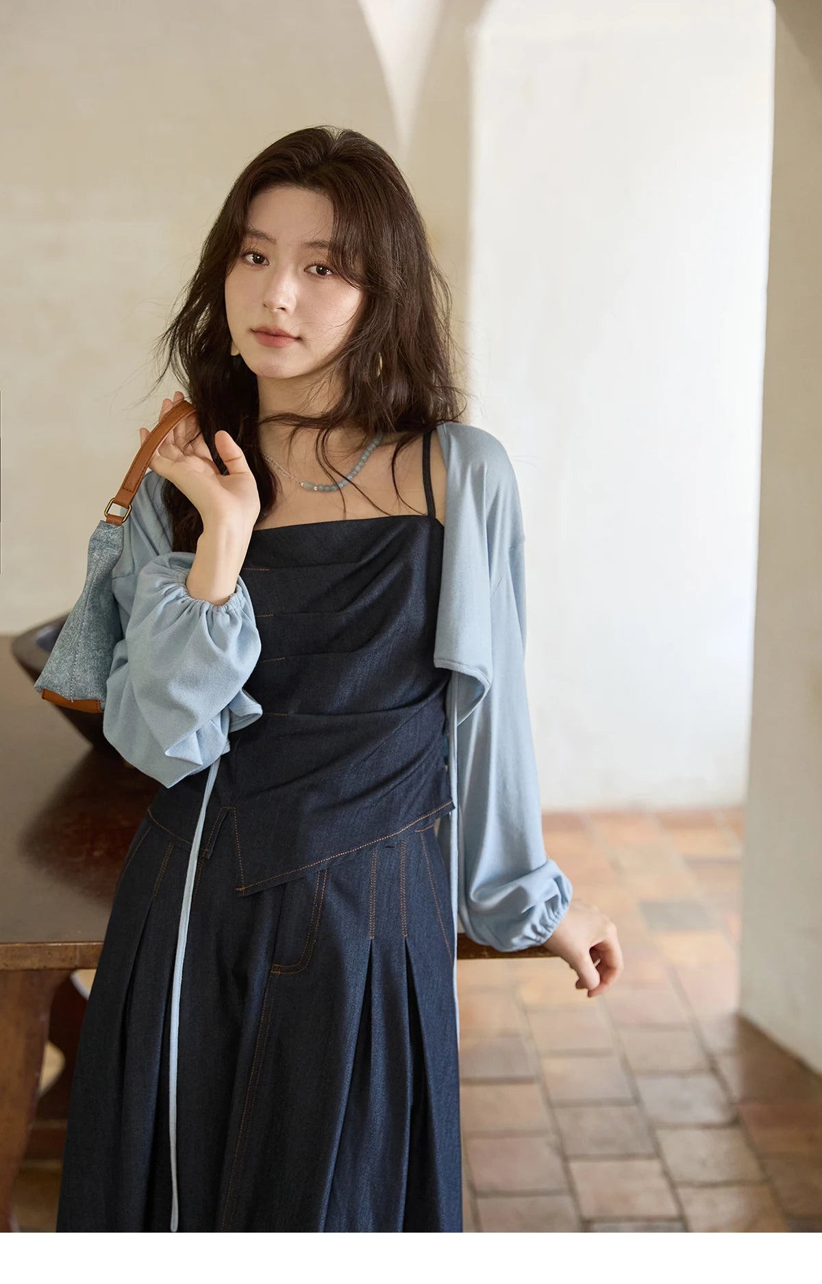 Mishow Imitation Denim Square Collar Camisole Dress (Separately) MXE41T0693