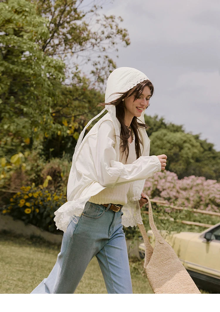 Mishow Hooded Lace Sunscreen Cardigan MXE33W0780