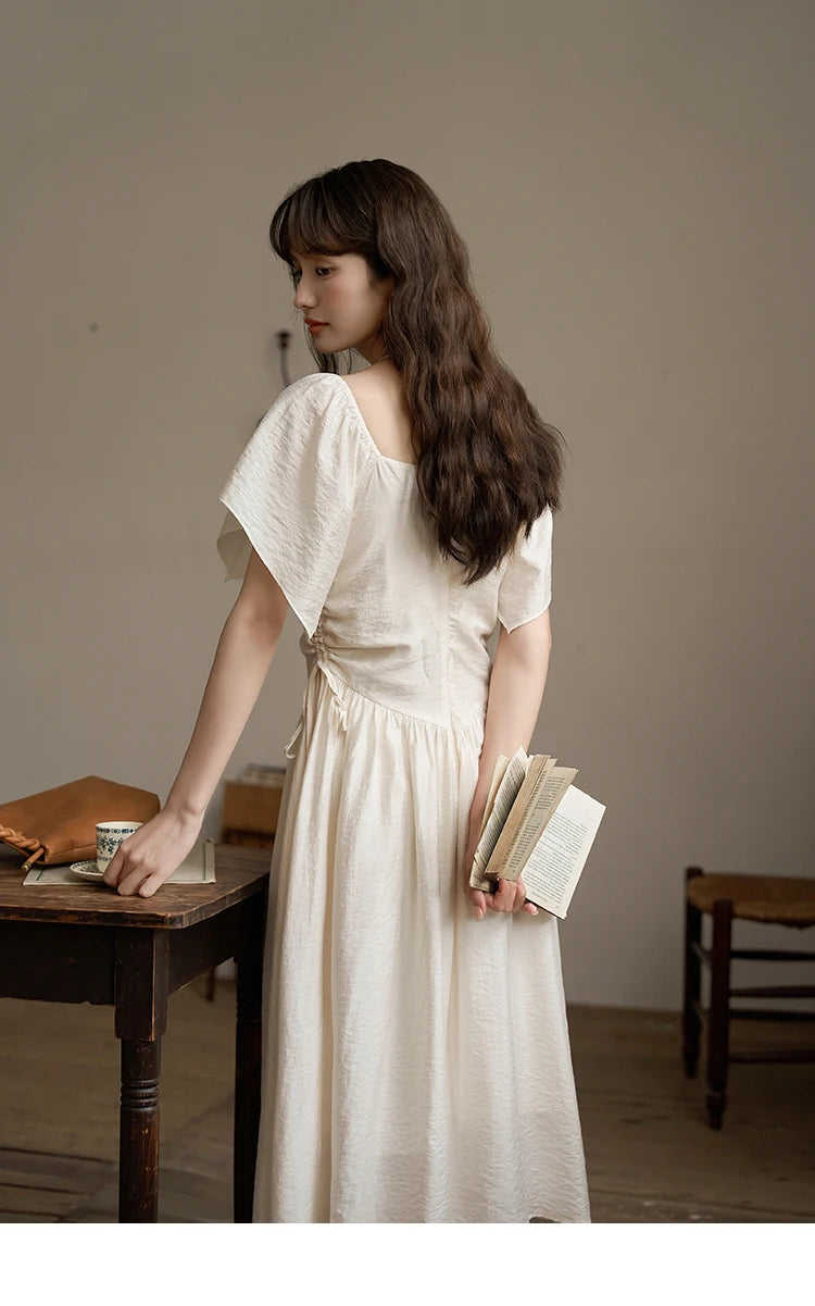 Mishow French Square Collar Butterfly Sleeve Dress MXC38L1407