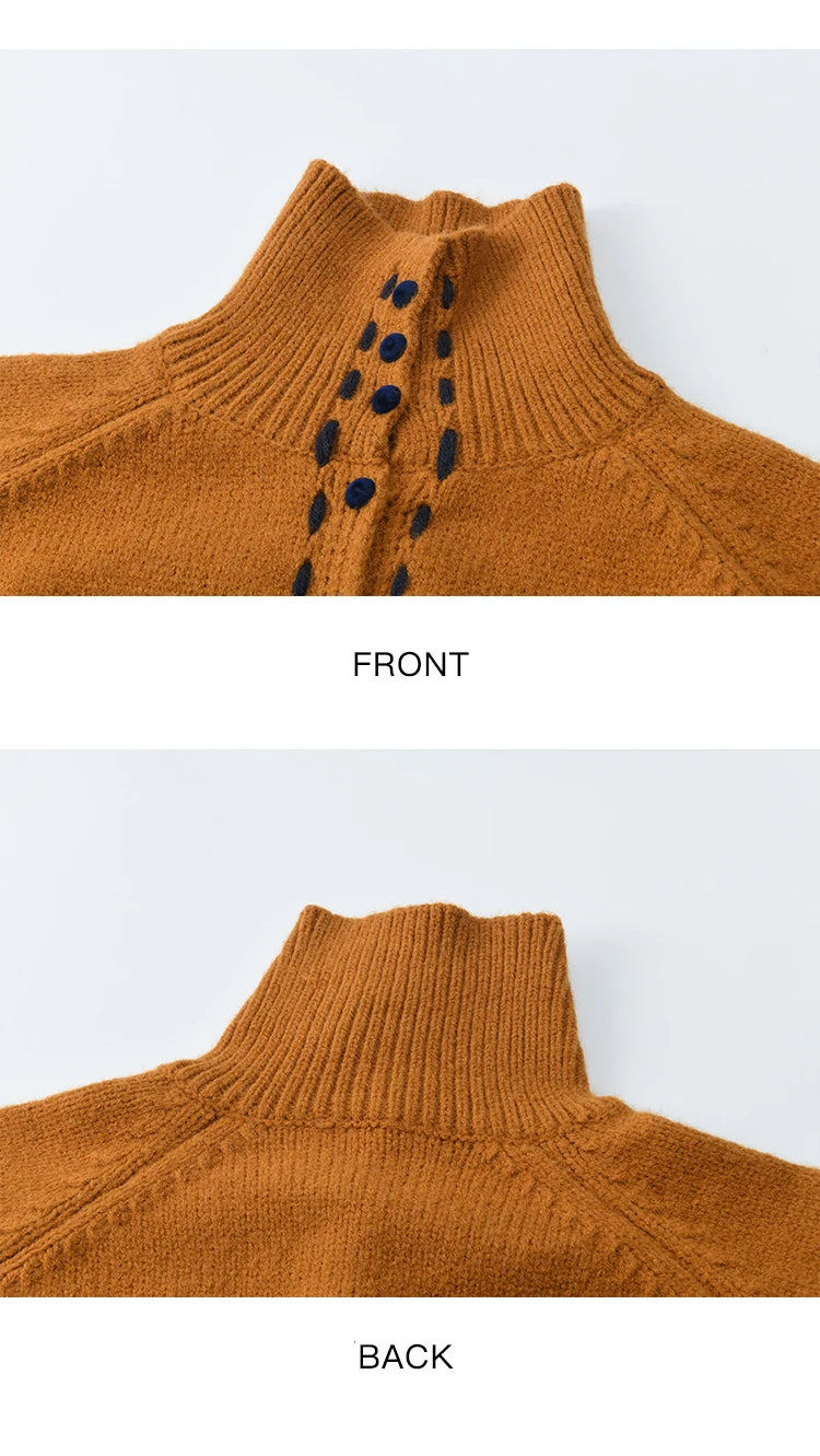 Mishow Retro Turtleneck Single-Breasted Cardigan MXE48Z2617