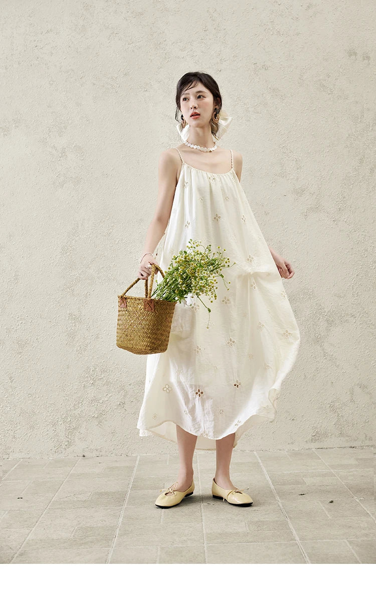 Mishow Sleeveless Hollow Embroidery Camisole Dress MXE15L2142